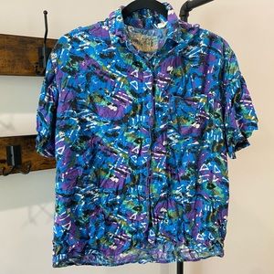 VINTAGE 80’s | Who’s That Girl: Women’s Button Down, Size Medium